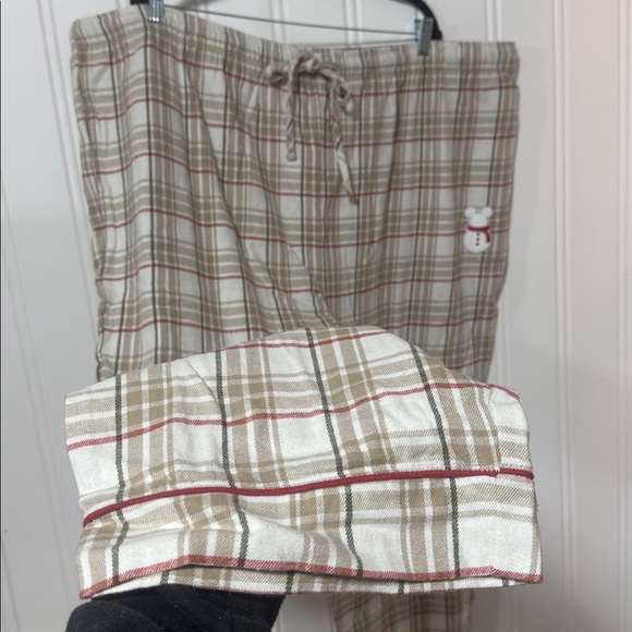 NWT Disney Flannel Plaid Pajama Set Mickey Mouse Snowman size 3x - Picture 11 of 14